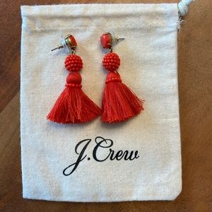 J. Crew Tassel Ball Earrings